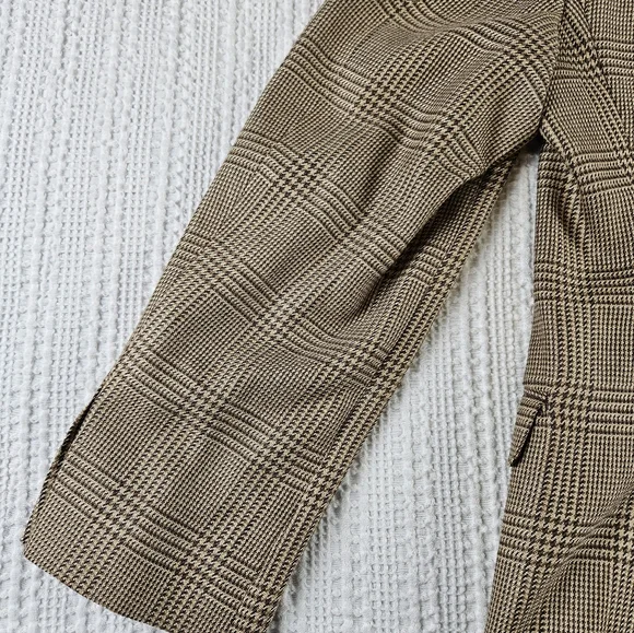 Lauren‎ Ralph Lauren Classic Brown Silk Wool Houndstooth Men's Blazer Size 42R